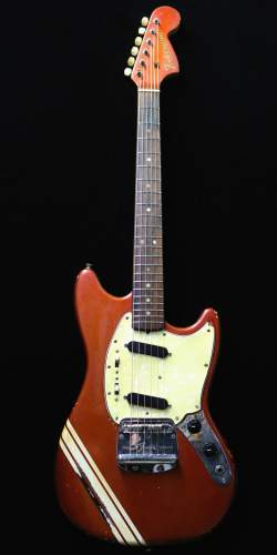 Fender Mustang Red Competition Matching Headstock de 1970
