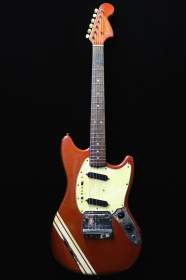 Fender Mustang Red Competition Matching Headstock de 1970