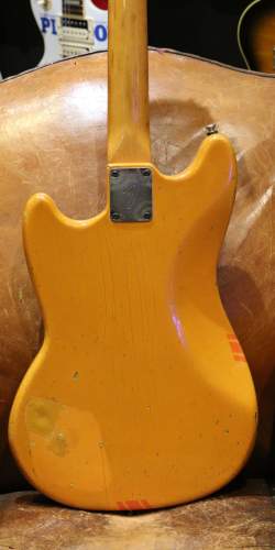 Fender Mustang Orange Competition Matching Headstock de 1969