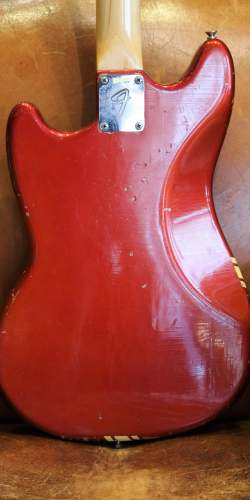 Fender Mustang Red Competition Matching Headstock de 1969