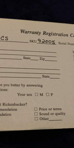 Rickenbacker 4001CS Chris Squire Signature Limited Edition Cream Colorglo de 1992