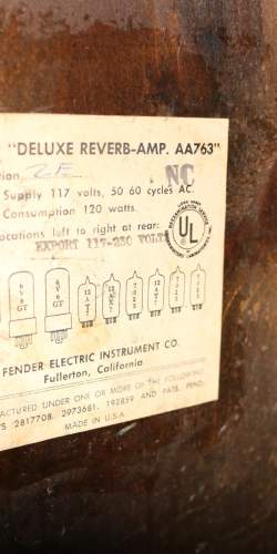 Fender Deluxe Reverb "Blackface" No Logo de 1964