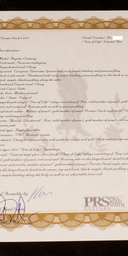 PRS Private Stock Angelus Cutaway Tree Of Life Limited Edition 1/11 de 2014